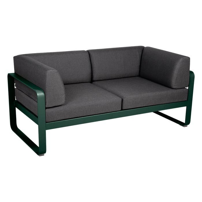 Fermob Bellevie 2-Seater Club Sofa Graphite Grey Cushion