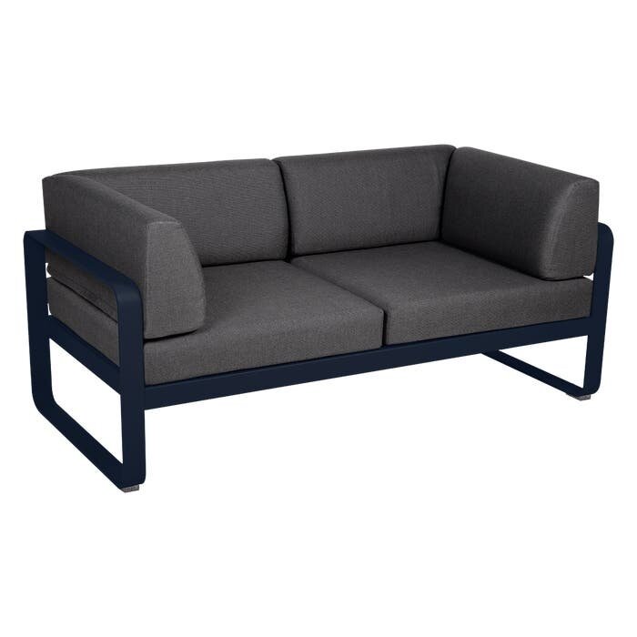 Fermob Bellevie 2-Seater Club Sofa Graphite Grey Cushion