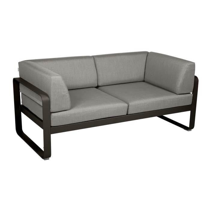 Fermob Bellevie 2-Seater Club Sofa Grey Taupe Cushion