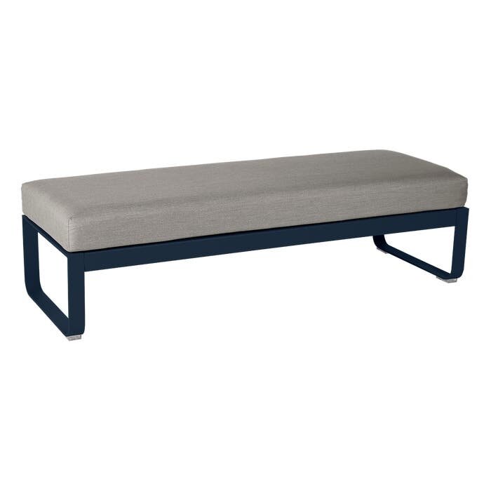 Fermob Bellevie 2-Seater Ottoman Grey Taupe Cushion