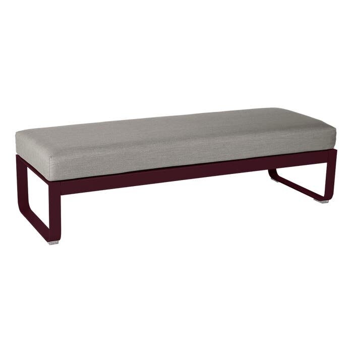 Fermob Bellevie 2-Seater Ottoman Grey Taupe Cushion