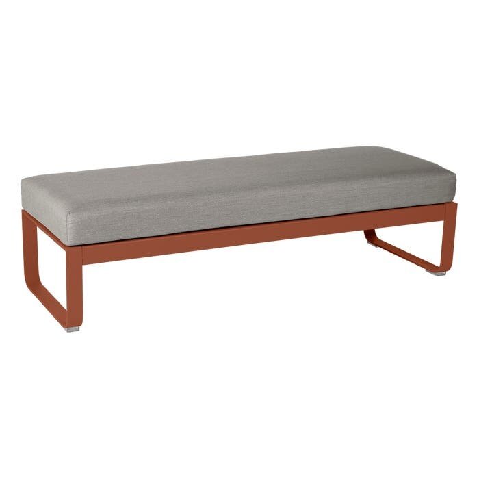 Fermob Bellevie 2-Seater Ottoman Grey Taupe Cushion