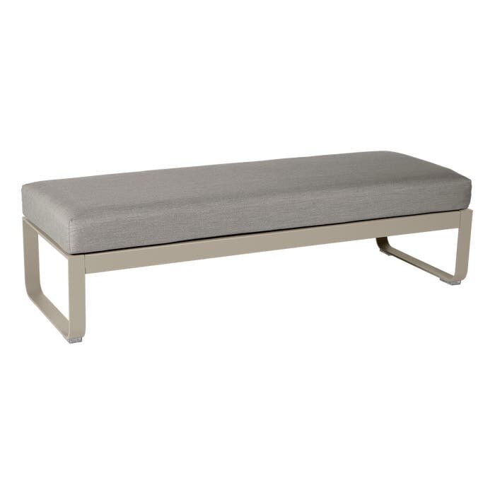 Fermob Bellevie 2-Seater Ottoman Grey Taupe Cushion