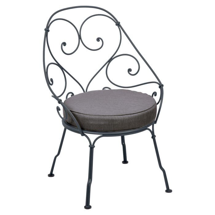 Fermob 1900 Cabriolet Armchair Graphite Grey Cushion