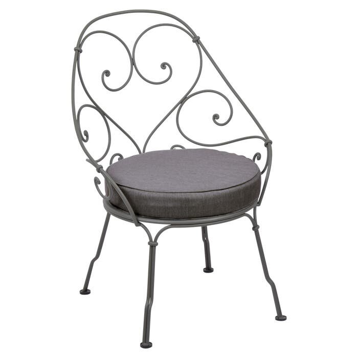 Fermob 1900 Cabriolet Armchair Graphite Grey Cushion