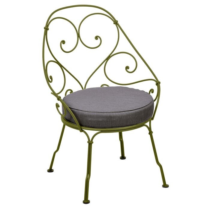 Fermob 1900 Cabriolet Armchair Graphite Grey Cushion