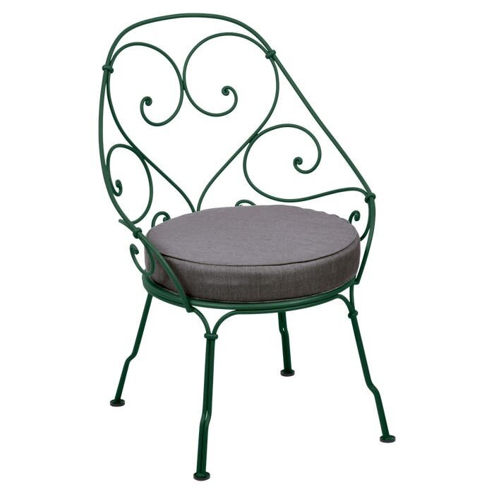 Fermob 1900 Cabriolet Armchair Graphite Grey Cushion