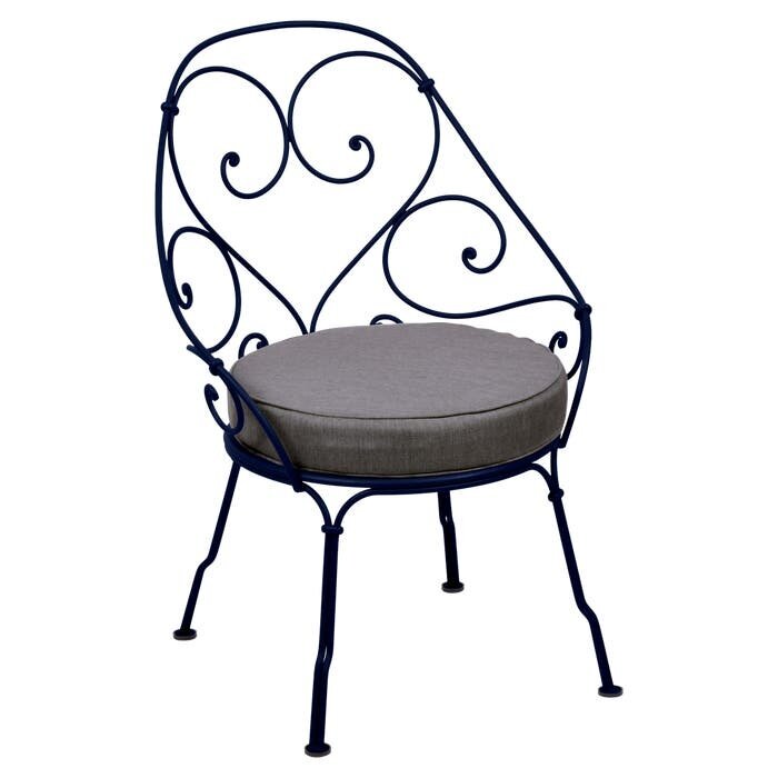 Fermob 1900 Cabriolet Armchair Graphite Grey Cushion