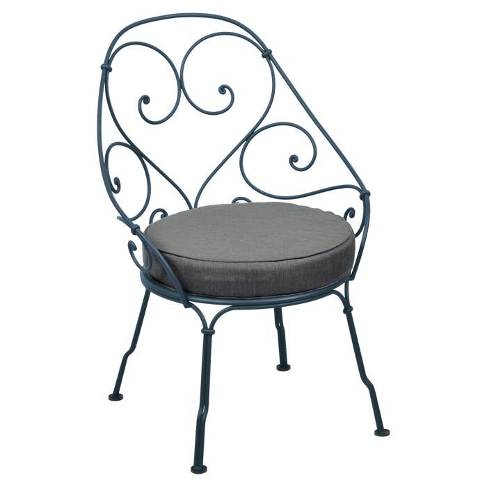 Fermob 1900 Cabriolet Armchair Graphite Grey Cushion