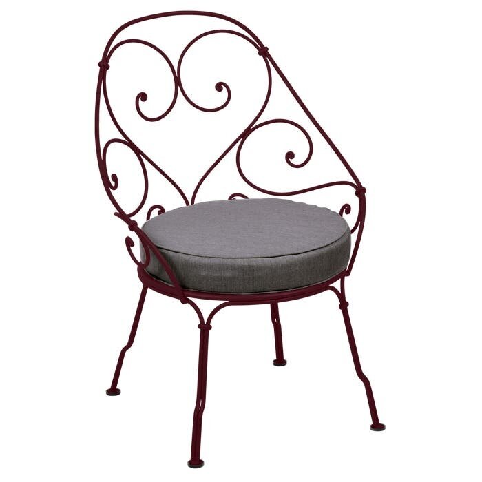 Fermob 1900 Cabriolet Armchair Graphite Grey Cushion