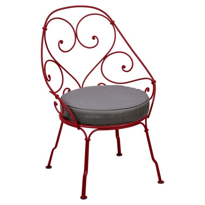 Fermob 1900 Cabriolet Armchair Graphite Grey Cushion