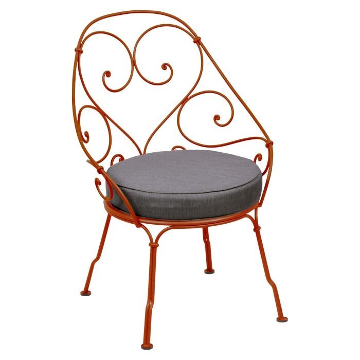 Fermob 1900 Cabriolet Armchair Graphite Grey Cushion