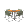Tuinset 4x Click Dining Armchair + Circle Table 110 cm