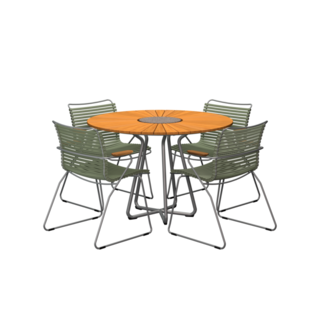 HOUE Tuinset 4x Click Dining Armchair + Circle Table 110 cm