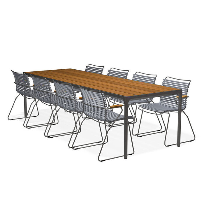 HOUE Tuinset 8x Click Dining Armchair + Four Table 270 cm