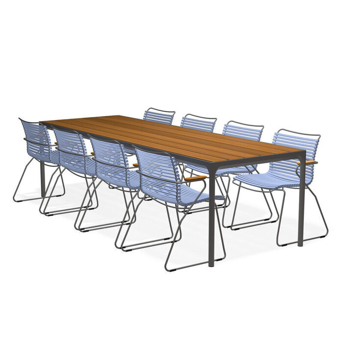 HOUE Tuinset 8x Click Dining Armchair + Four Table 270 cm