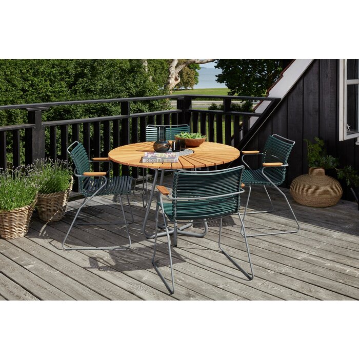 HOUE Tuinset 4x Click Dining Armchair + Circle Table 110 cm