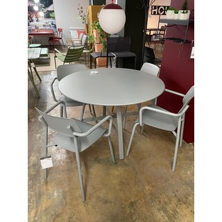 Fermob Tuinset So'o Table 117 cm + 4x Studie Armchair Lapilli Grey