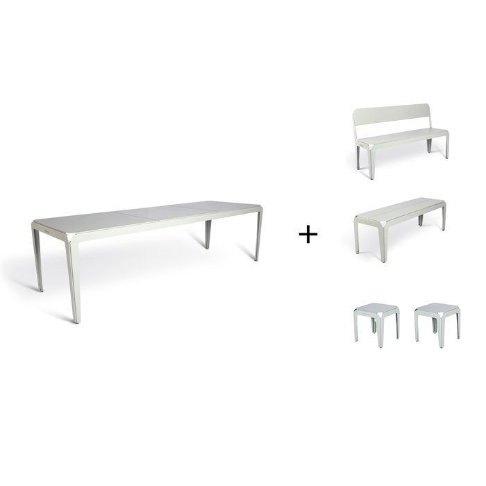 Weltevree Bended Table 270 inclusief Benches + 2 Krukjes