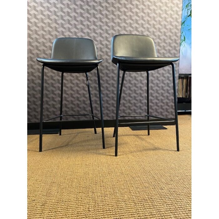 Walter Knoll Sheru 1454 Barstool Leather Select 1300 Black