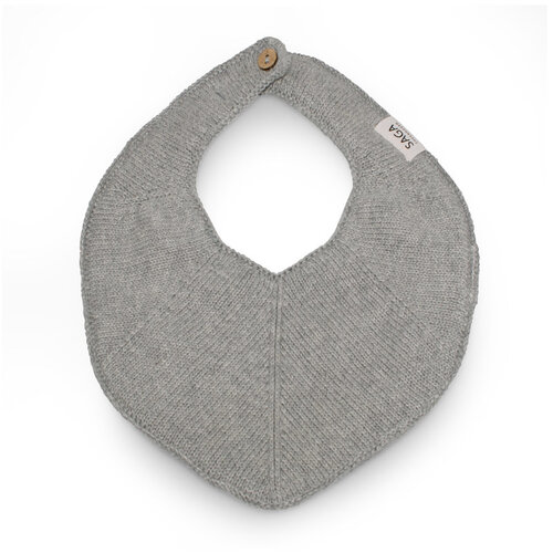 SAGA COPENHAGEN knitted bib - grey mélange