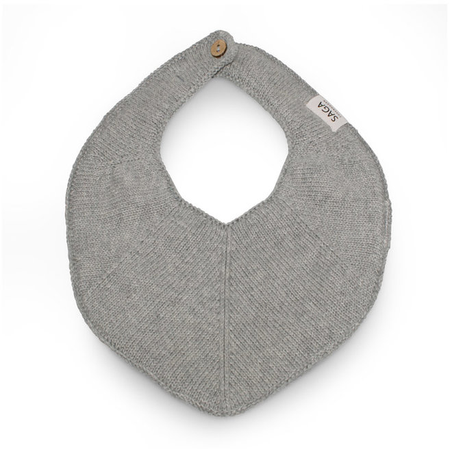 knitted bib - grey mélange