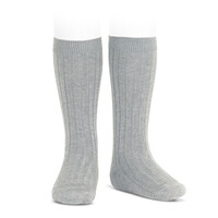 CONDOR basic rib knee high socks - aluminium