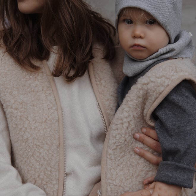 wool vest mama - beige