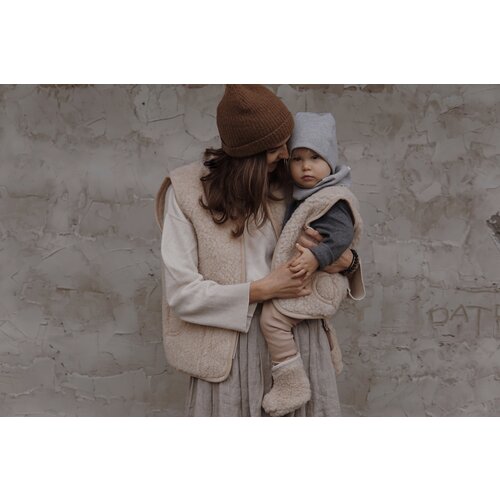 A BABY BRAND wool vest mama - beige