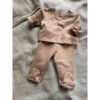A BABY BRAND cardigan and baby pants  - nude