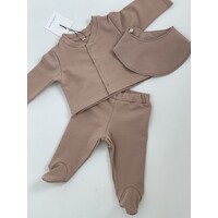 A BABY BRAND cardigan and baby pants  - nude