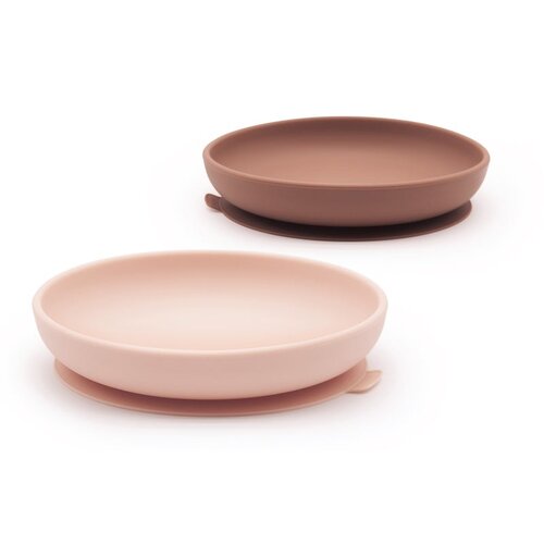 EKOBO silicone suction plate set - blush/terracotta