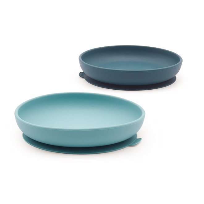 silicone suction plate set - blue abyss/lagoon