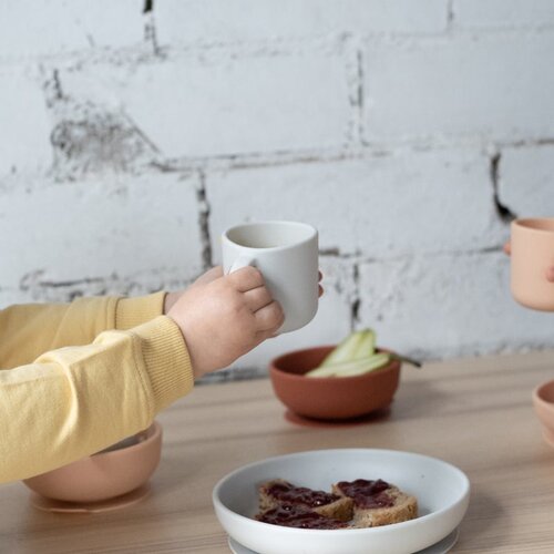 EKOBO silicone cup set with handles - cloud/storm