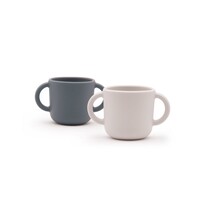 EKOBO silicone cup set with handles - cloud/storm