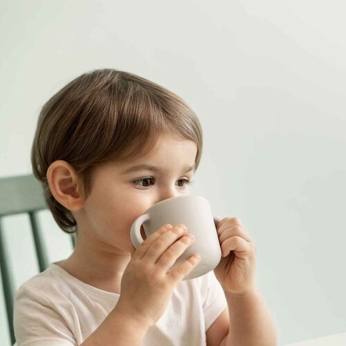 EKOBO silicone cup set with handles - cloud/storm