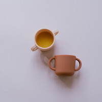 EKOBO silicone cup set with handles - blush/terracotta