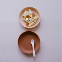 EKOBO silicone suction plate set - blush/terracotta