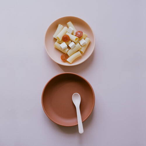 EKOBO silicone suction plate set - blush/terracotta