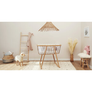 kumi cradle with organic  mattress - hazelnut