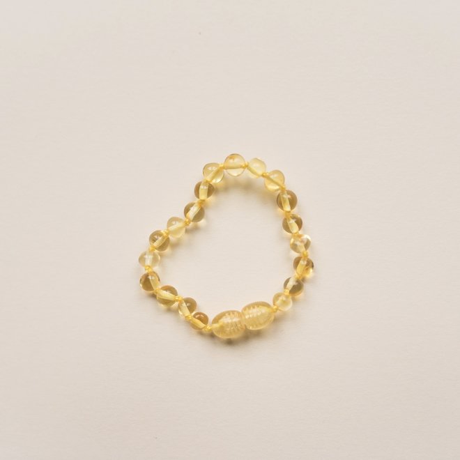 amber teething bracelet - lemon polished