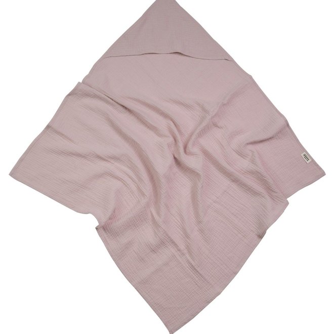 muslin swaddle with hoodie - dusty pink