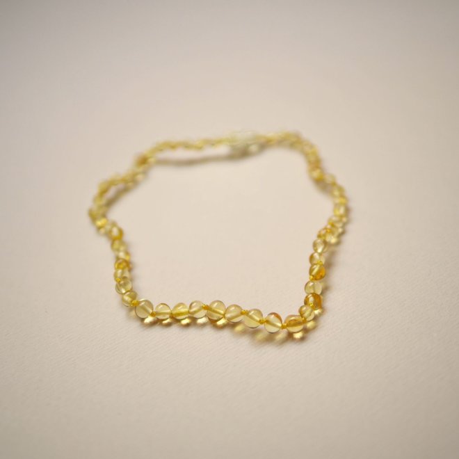 amber teething necklace - lemon polished