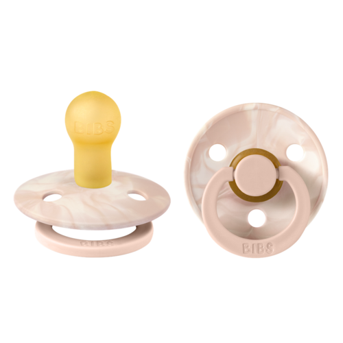 BIBS 2 pack latex tie dye - 6-18m - blush/ivory