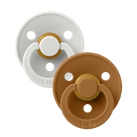 BIBS 2 pack latex - 0-6m - gris/caramel