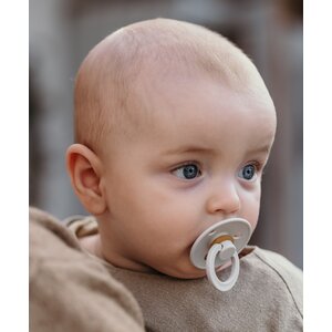 2 pack latex bibs - 0-6m - gris brume/caramel