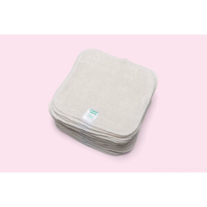washable bamboo baby wipes - cream