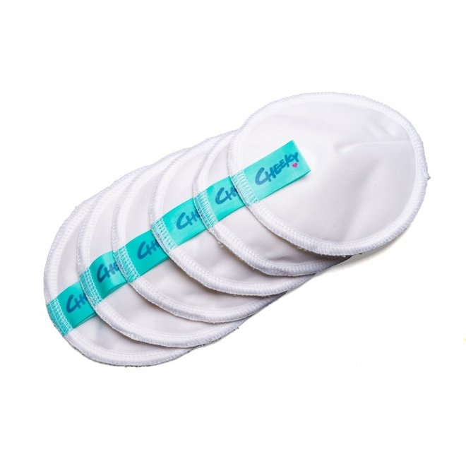 set of 3 pair cheeky mama resuable bamboo breast pads - white