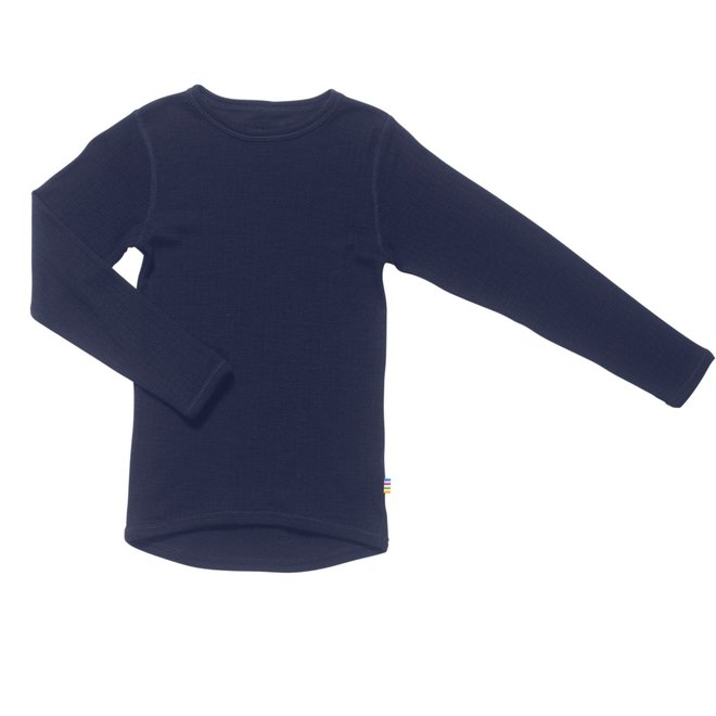 basic shirt long sleeves - navy - 100% wool