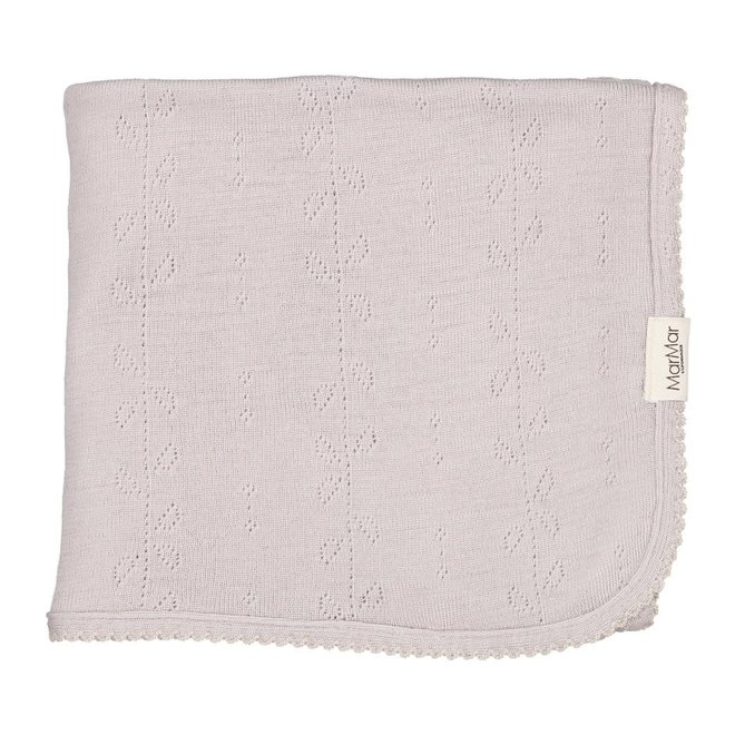 alida blanket - soft dove wool pointelle